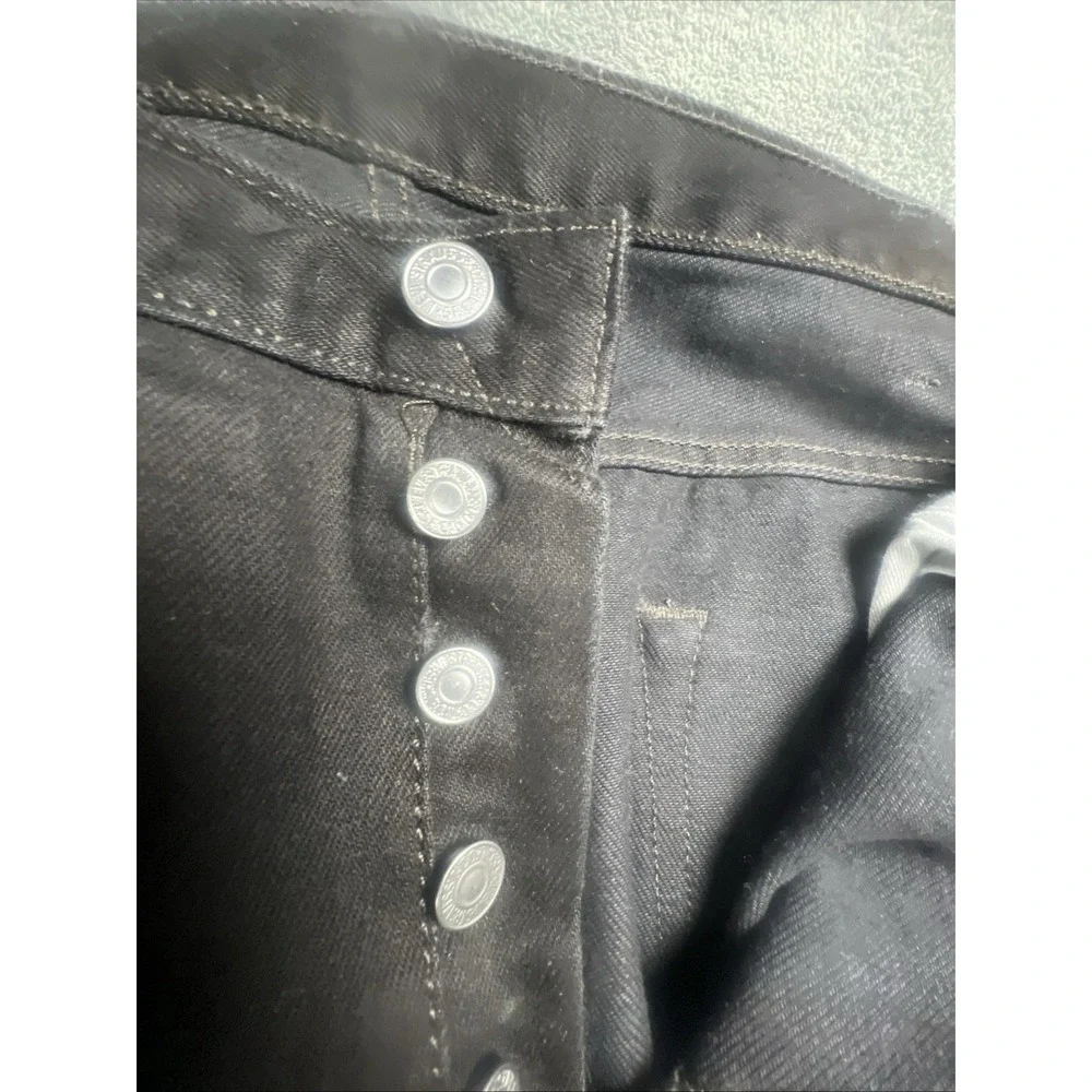 Levi's 501 XX Distressed Jean 46x32 BlackDenim Button Wide Leg Fly Wash Work Y2K